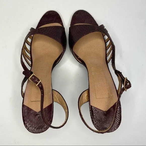 GENUINE Snakeskin Burgundy Heels - Picture 5 of 6